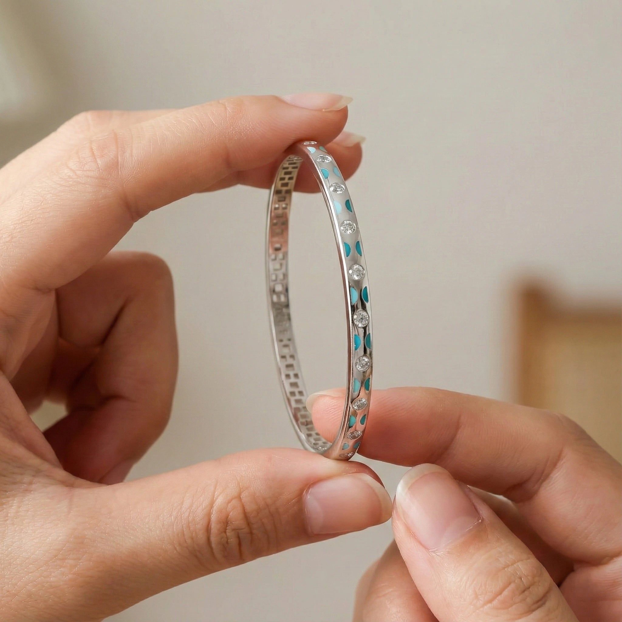 925 Silver Bangle with Turquoise Stones Adjustable Solid Cuff for 925 Silver Bangle with Turquoise Stones Adjustable Solid Cuff for