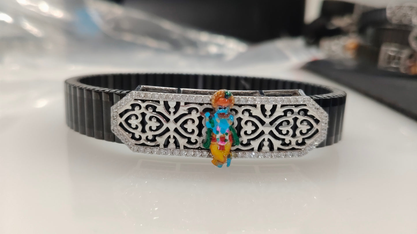 925 Silver Spiritual Jewellery Krishnaji Mina Diamond Bracelet
