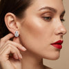 Handcrafted Luxury Silver Stud Earrings with Round Crystal