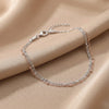 Exquisite 925 Silver Anklet Chain with Adjustable Length and Elegant Beaded Design