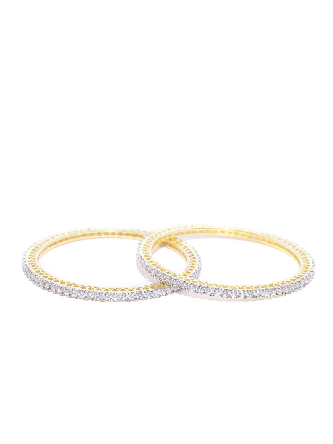 Set Of 2 Gold-Plated American Diamond Studded Bangles
