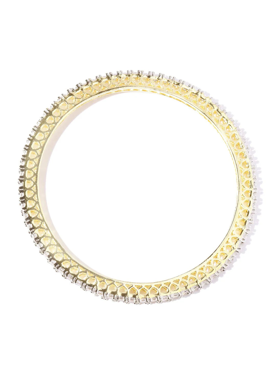 Set Of 2 Gold-Plated American Diamond Studded Bangles