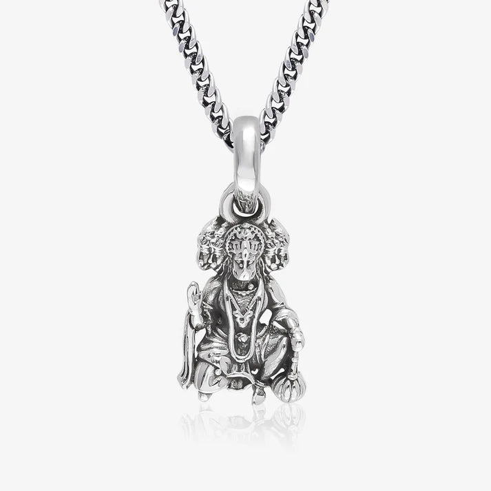 Silver Panchmukhi Hanuman ji Kavach Locket