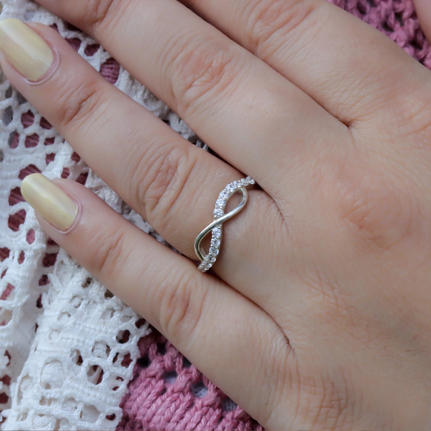 Sterling Silver Infinity Adjustable Ring