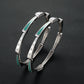 Stunning 925 Silver Bangle with Unique Round Design and Ceramic Meenao Finish