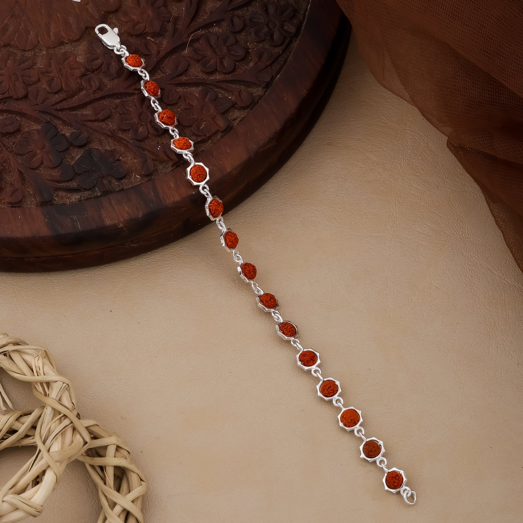 925 Silver Rudraksha Faith Bracelet