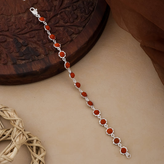 silver-covered Rudraksha beads that highlight the natural texture
