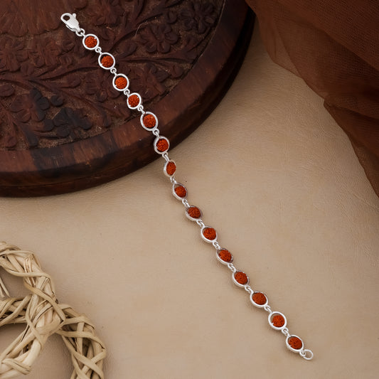 this Rudraksha bracelet is designed to bring calm intention into everyday life