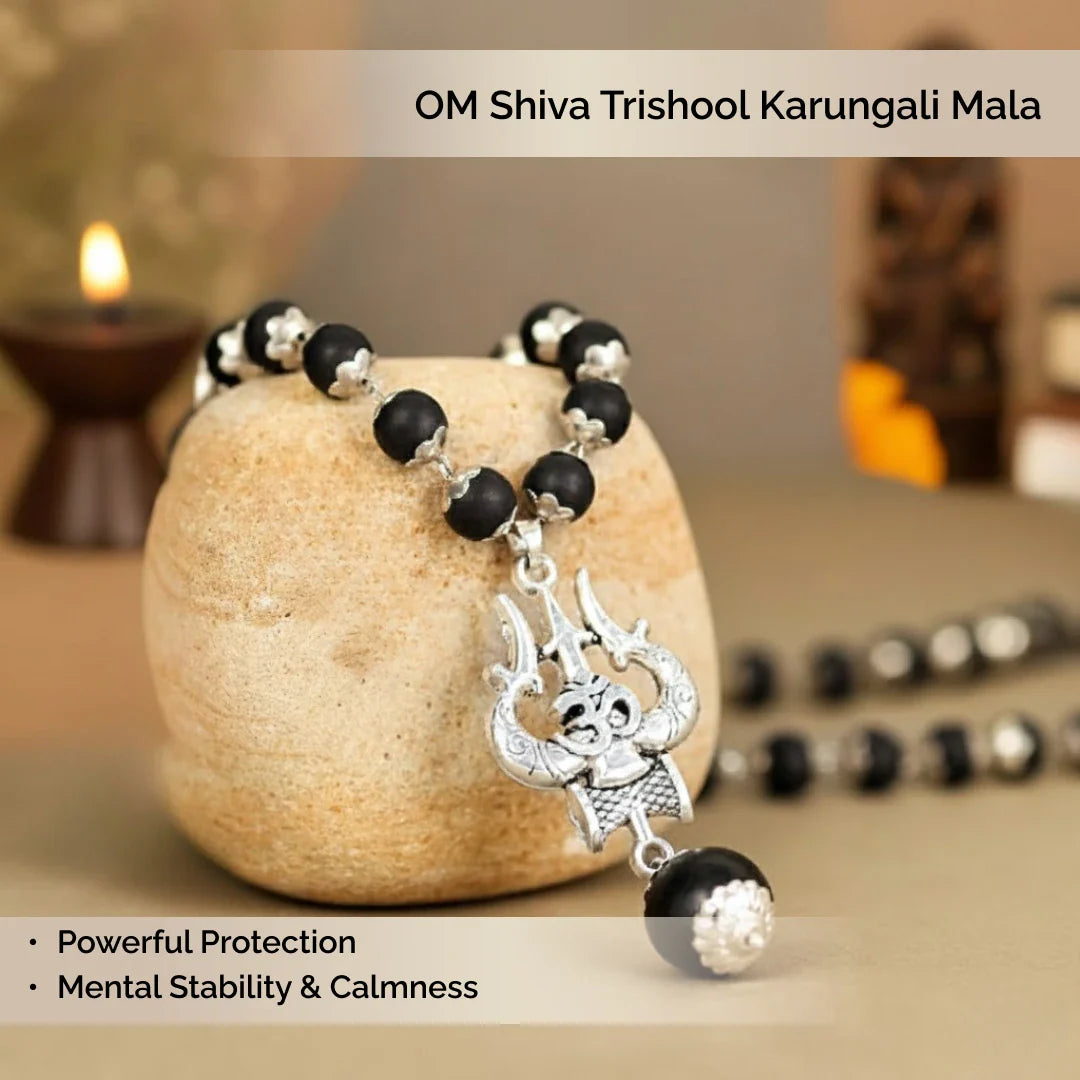 OM Shiva Trishool Karungali Mala