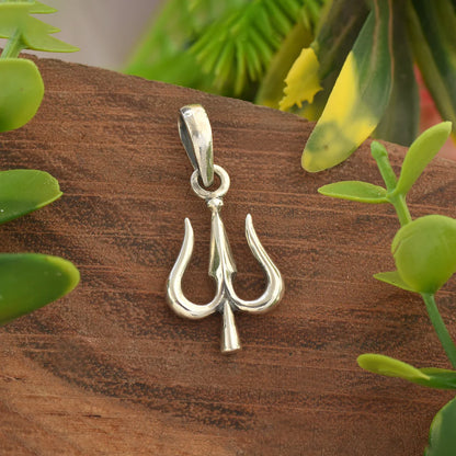 Silver Mahadev Trishul pendant( Without chain)