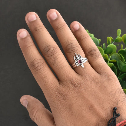 Silver Mahadev Third Eye Ring