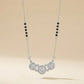Black bead mangalsutra necklace with three diamond halo charms