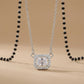 Black bead mangalsutra necklace with rectangular diamond-style charm