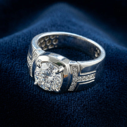 Men’s Silver Square Top Ring – Custom Fit