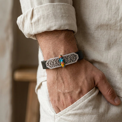 925 Silver Spiritual Jewellery Krishnaji Mina Diamond Bracelet