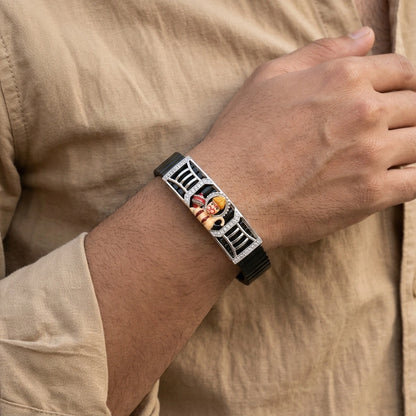 925 Silver Spiritual Jewellery Hanumanji Mina Diamond Bracelet