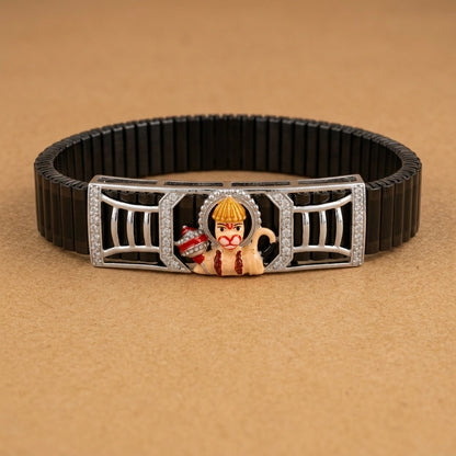 925 Silver Spiritual Jewellery Hanumanji Mina Diamond Bracelet
