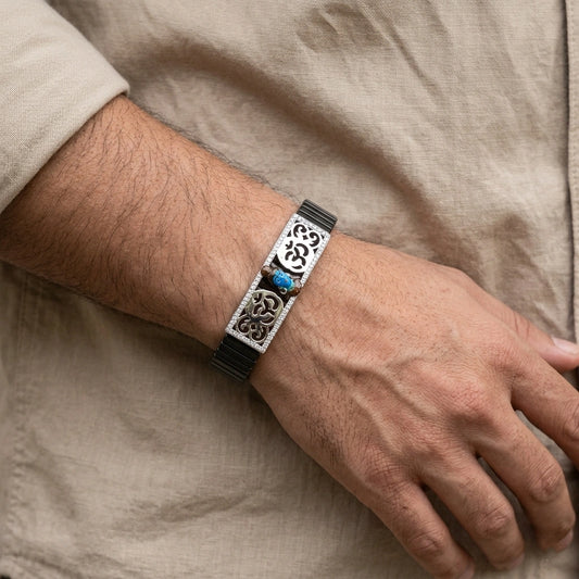 925 Silver Spiritual Jewellery Omkar Shivji Diamond Bracelet