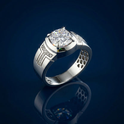 Men’s Silver Square Top Ring – Custom Fit