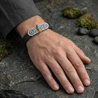 925 Silver Spiritual Jewellery Krishnaji Mina Diamond Bracelet