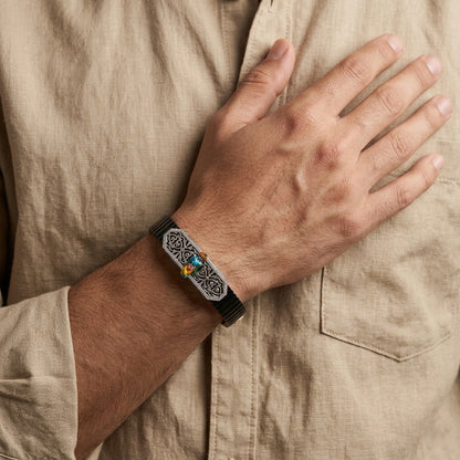 925 Silver Spiritual Jewellery Krishnaji Mina Diamond Bracelet