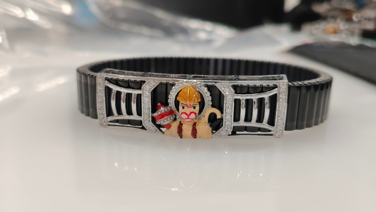 925 Silver Spiritual Jewellery Hanumanji Mina Diamond Bracelet