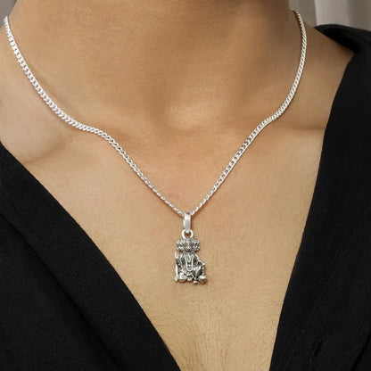 Silver Panchmukhi Hanuman ji Kavach Locket