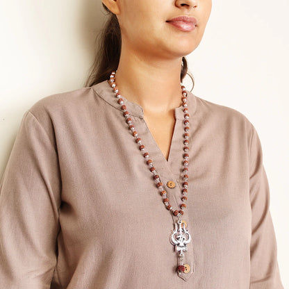OM Shiva Trishool Rudraksha Necklace 54 Beads
