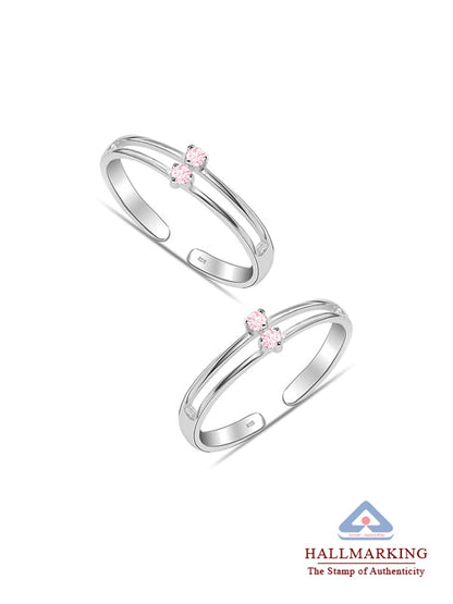 Pink CZ Adjustable Toe Ring