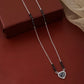 Elegant silver mangalsutra necklace with black teardrop stone