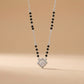 Minimal mangalsutra with silver chain and square stone pendant