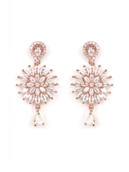Dreamy Dahlia - American Diamond Rose Gold Plated Jewellery Set