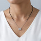 Minimal mangalsutra with silver chain and rectangular pendant