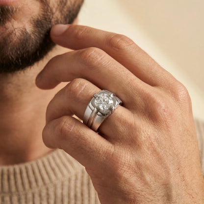 Cushion Cut Diamond Ring in 925 Silver Jewellery with 4 Prong Setting Design