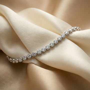 Silver Tennis Bracelet with Clear Stones