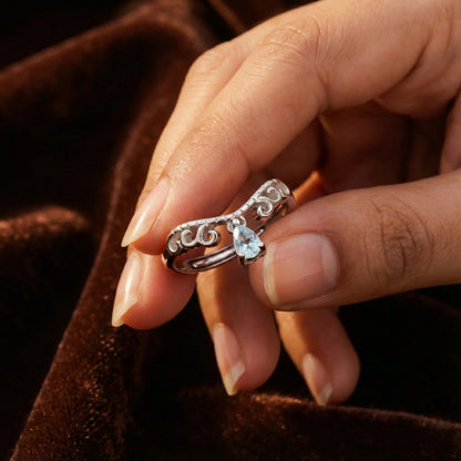 Genuine Sterling Silver Teardrop Dangle Ring