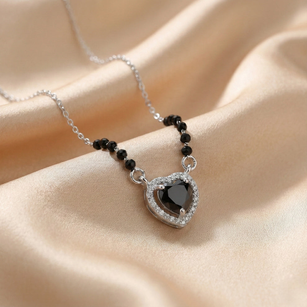 Teardrop Pendant Silver Mangalsutra