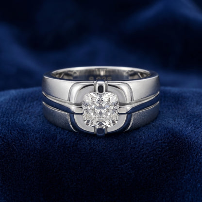 Cushion Cut Diamond Ring in 925 Silver Jewellery with 4 Prong Setting Design