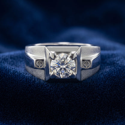 Round Solitaire Ring in 925 Silver Jewellery for Daily Wear with Minimal Structured Design