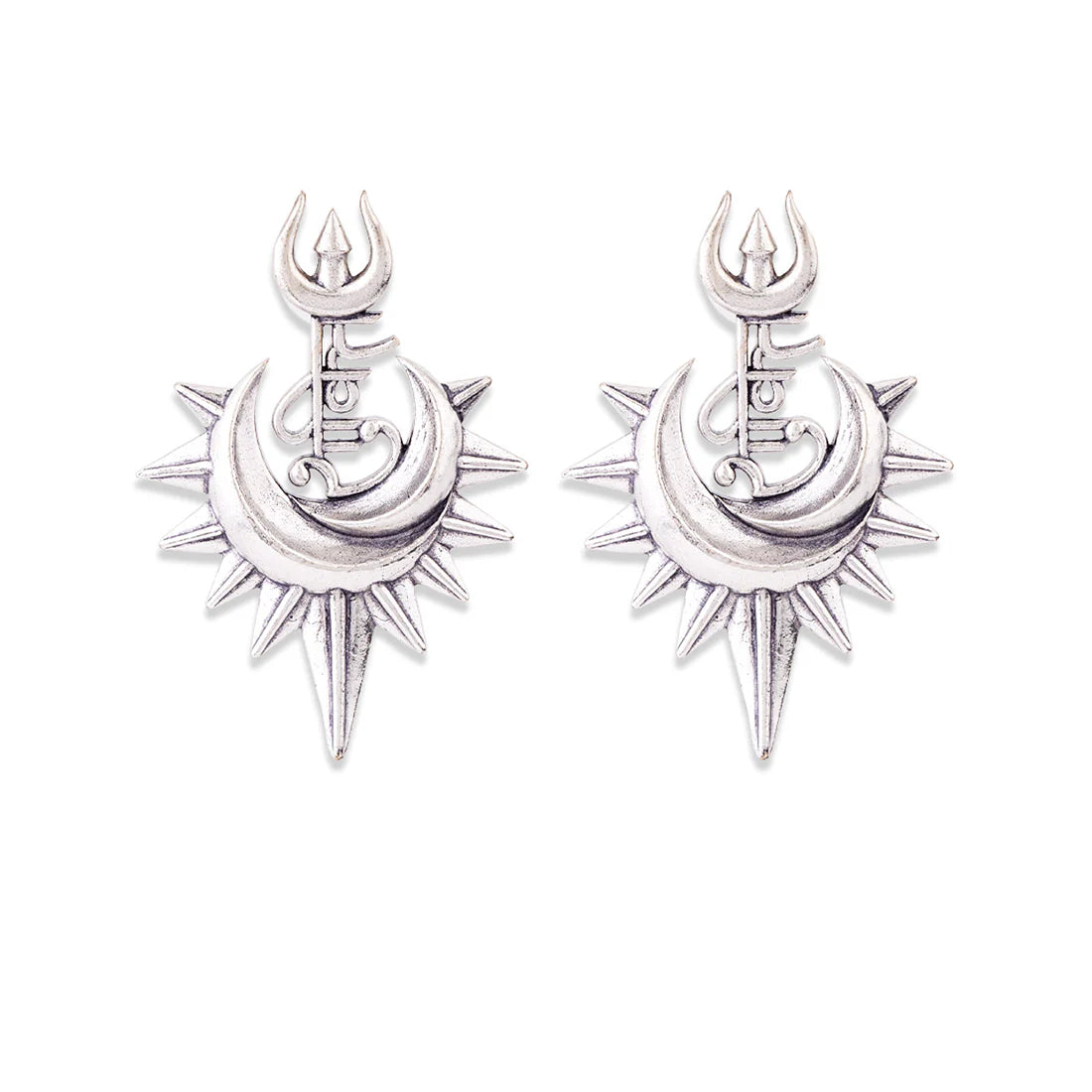 Aham Brahmasmi Shakti and Trishul Earrings