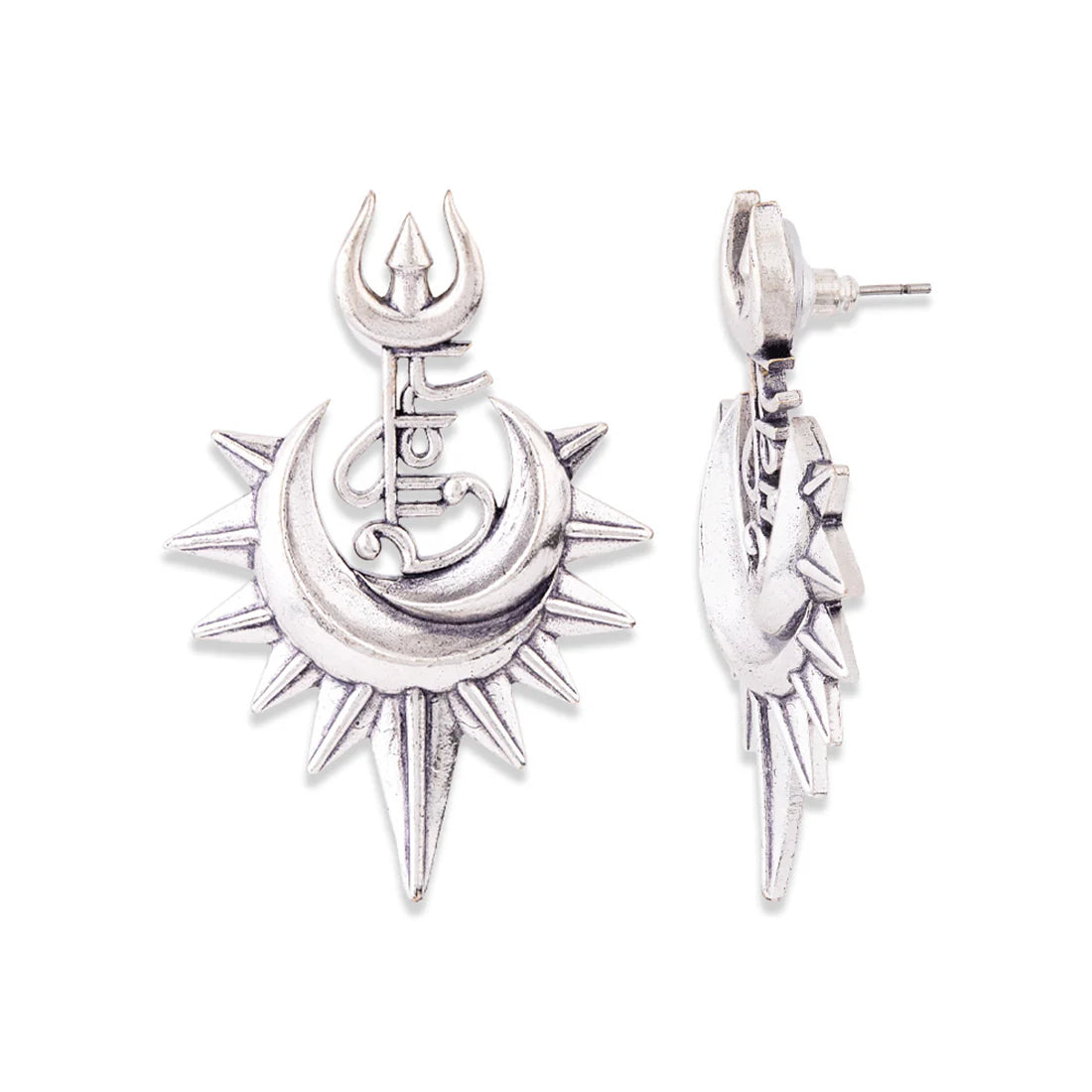 Aham Brahmasmi Shakti and Trishul Earrings