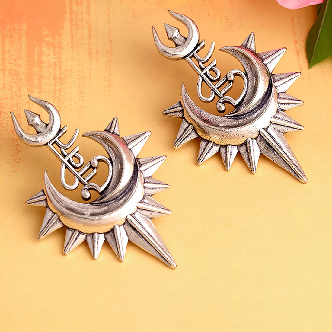 Aham Brahmasmi Shakti and Trishul Earrings