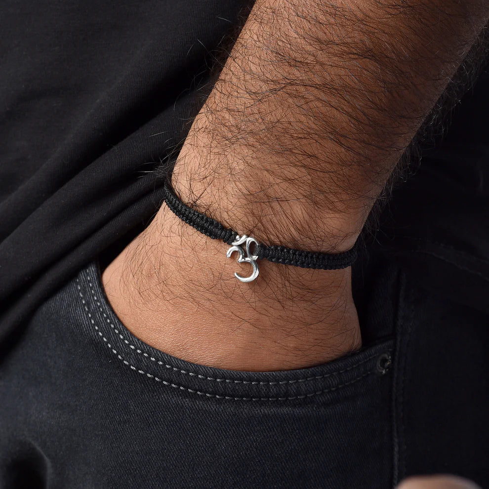 Silver Om Nazarbattu Bracelet
