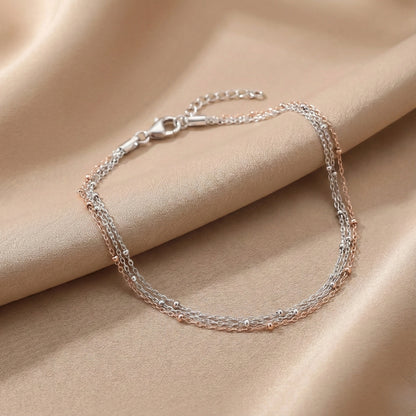 Exquisite 925 Silver Anklet Chain with Adjustable Length and Elegant Beaded Design