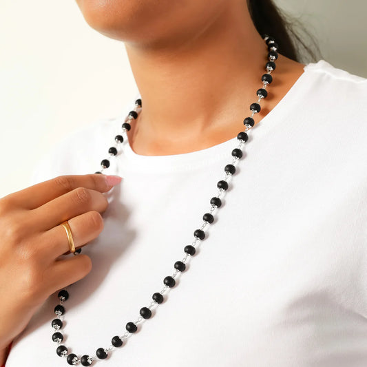 Karungali Malai Silver Cap Necklace with Govt. Certified