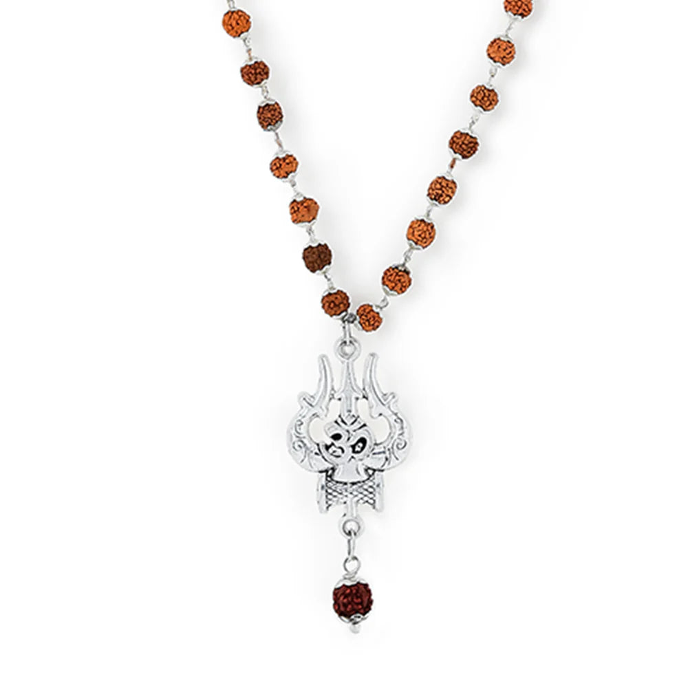 OM Shiva Trishool Rudraksha Necklace 54 Beads