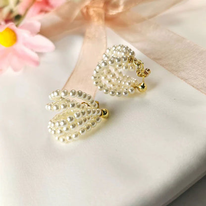 Statement Clustered Pearl Earrings