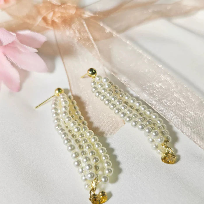 Statement Clustered Pearl Earrings