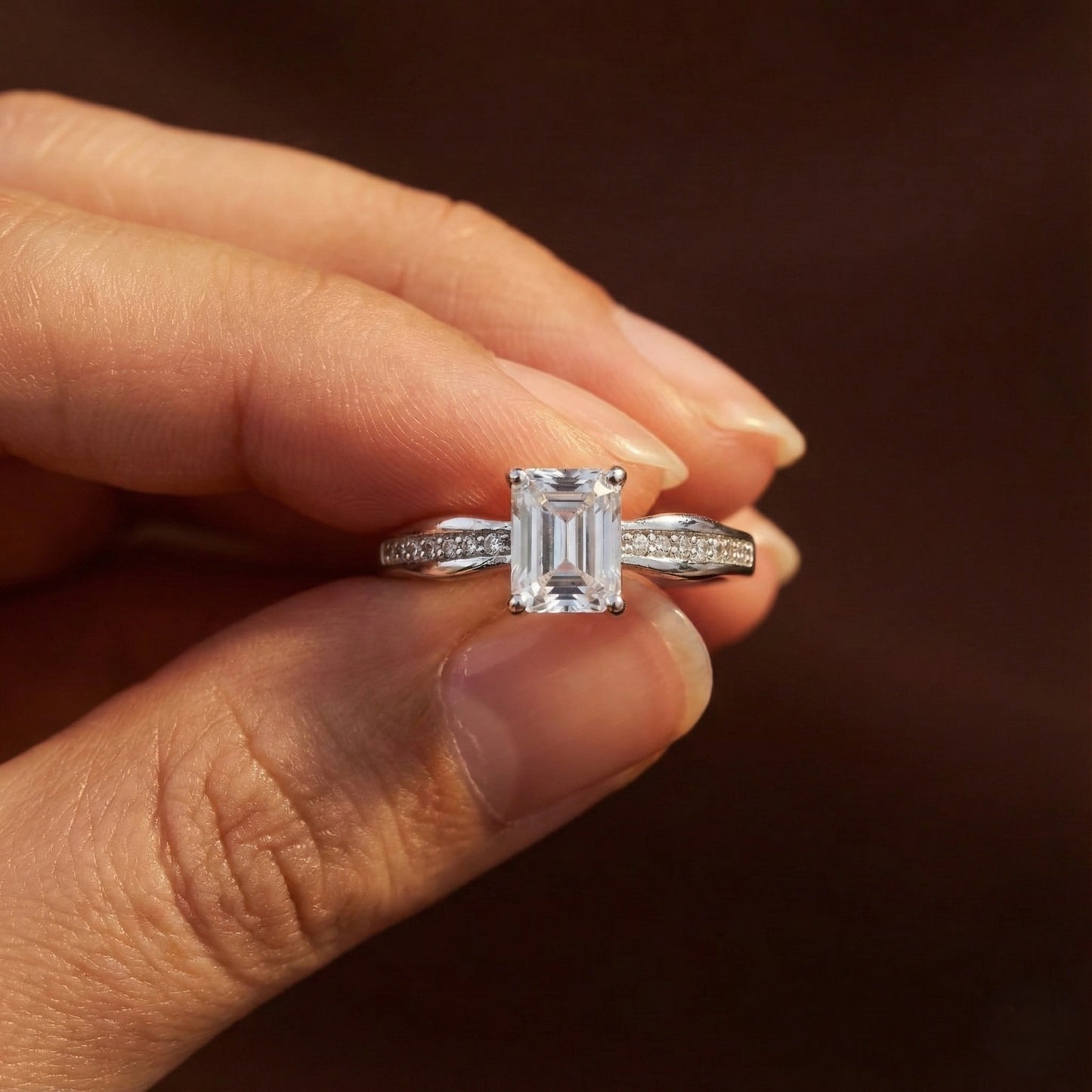 Princess Cut Diamond Ring with Cushion Shape Solitaire & Channel Setting Diamonds