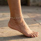Exquisite 925 Silver Anklet Chain with Adjustable Length and Elegant Beaded Design